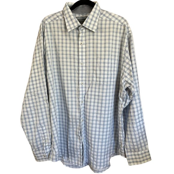 (2) Patterned Cotton Collared Shirts // Johnston & Murphy Men's Size XXL - Picture 2 of 13